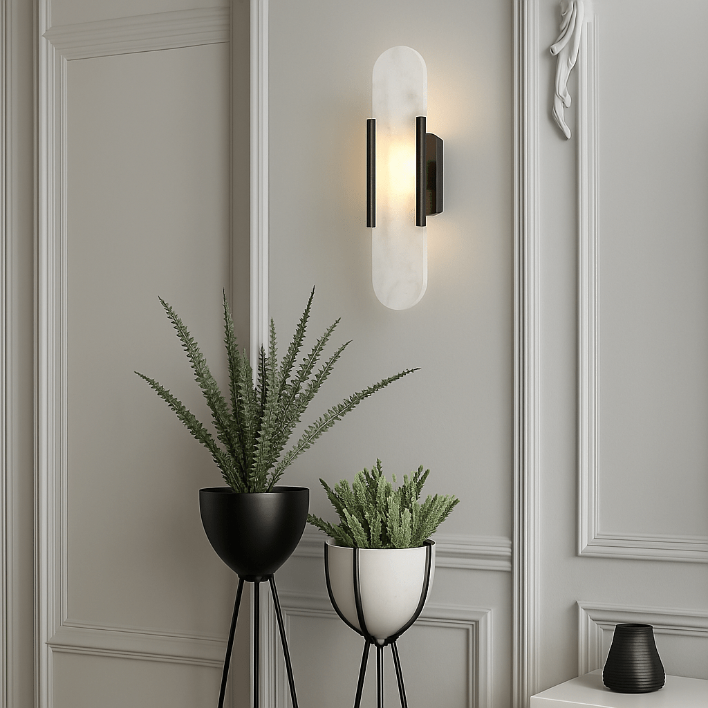 Modern Marble Brass Wall Sconce