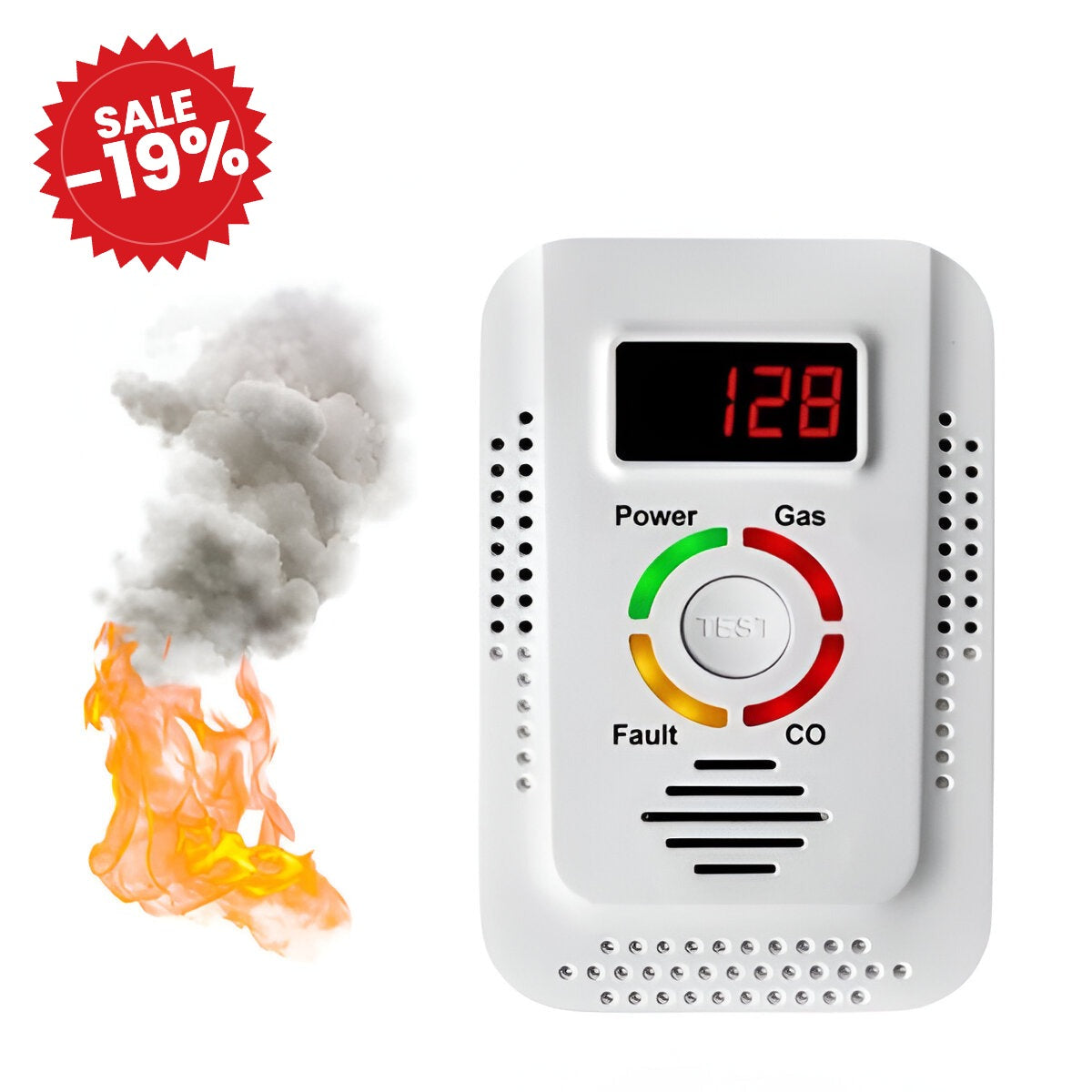 Plug-In Household Gas and CO Detection Unit - SALE -19%