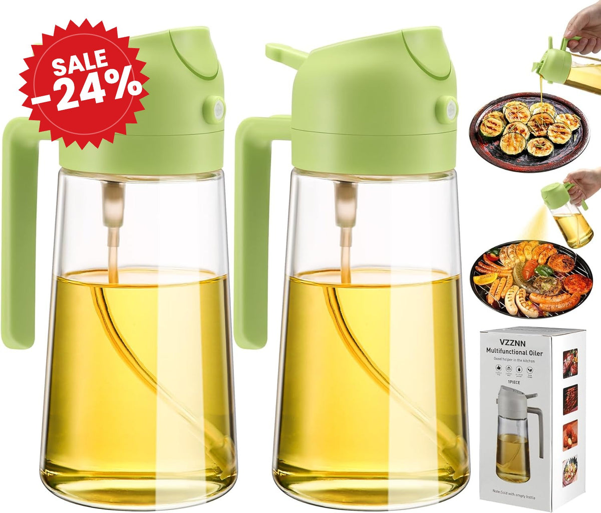 2 Pack Oil Dispenser And Sprayer Bottle - SALE -24%