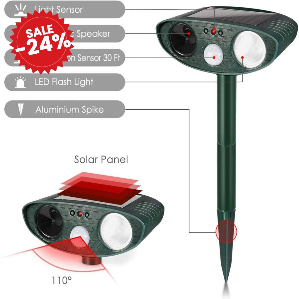 Outdoor Rabbit Deterrent Solar Ultrasonic Device - SALE -24%