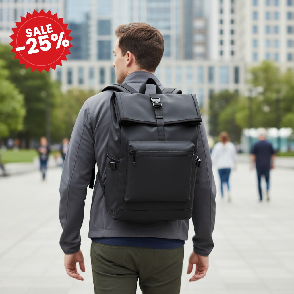 Minimalist Roll-Top Commuter Backpack - SALE -25%