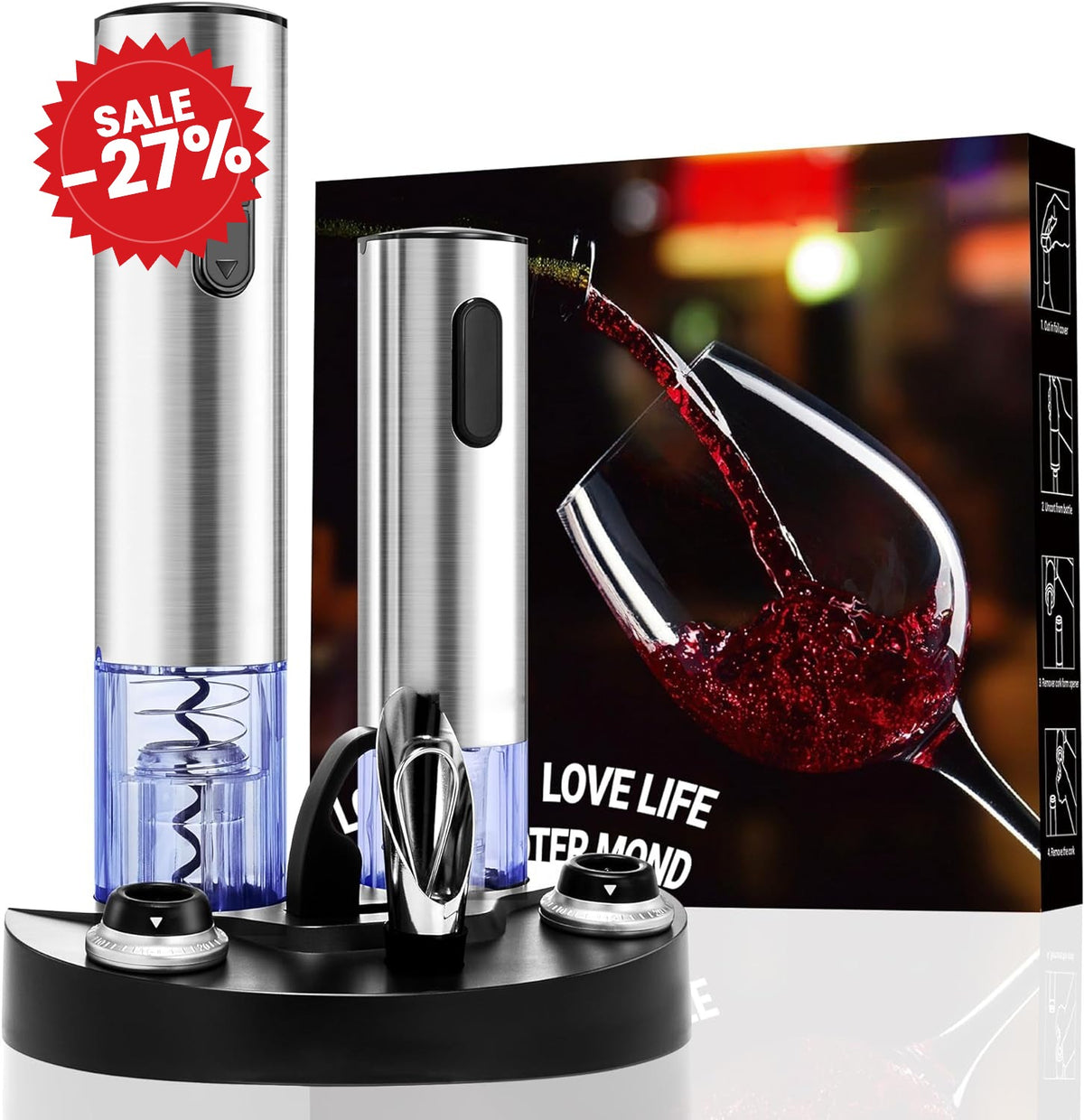 Electric Wine Bottle Opener Set - SALE -27%