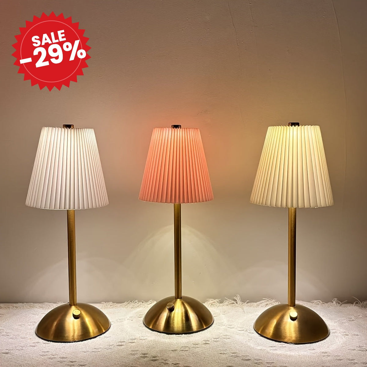 Modern Pleated LED Table Lamp - SALE -29%