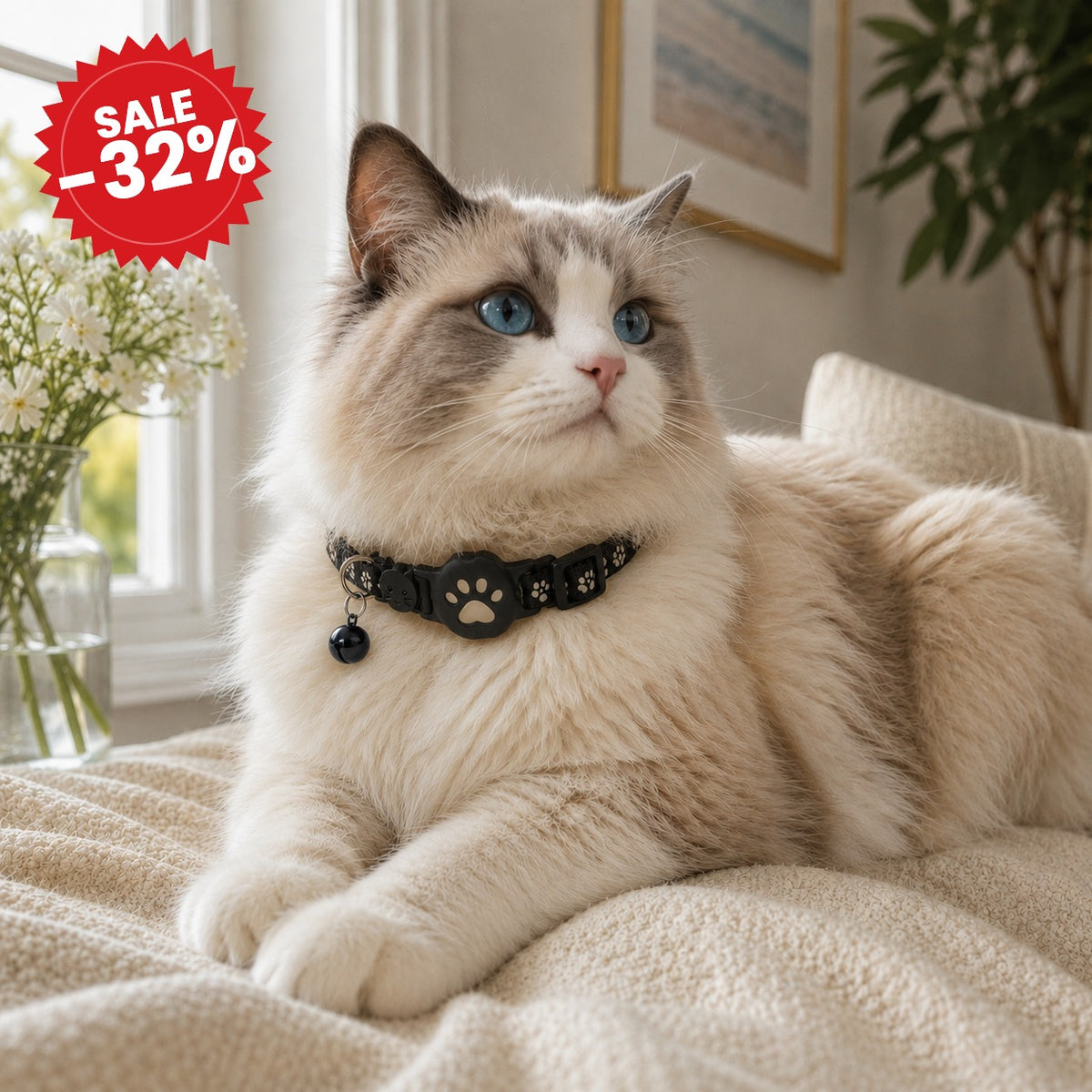 Reflective GPS Tracker Cat Collar - SALE -32%