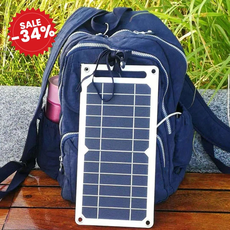 Solar Panel With Portable USB Battery - SALE -34%