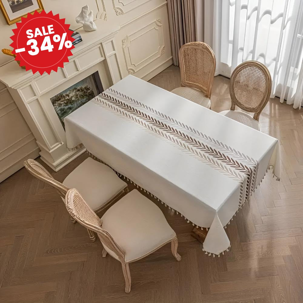 Elegance Leaves Embroidered Tablecloth - SALE -34%