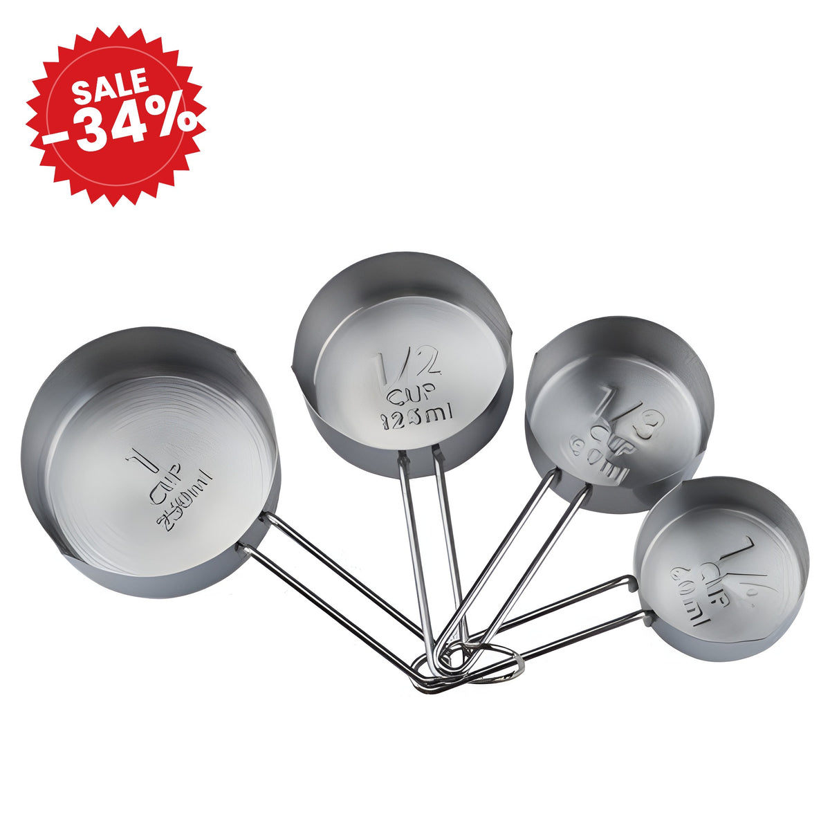 Stainless Steel Measuring Cup | 4Pcs Set - SALE -34%
