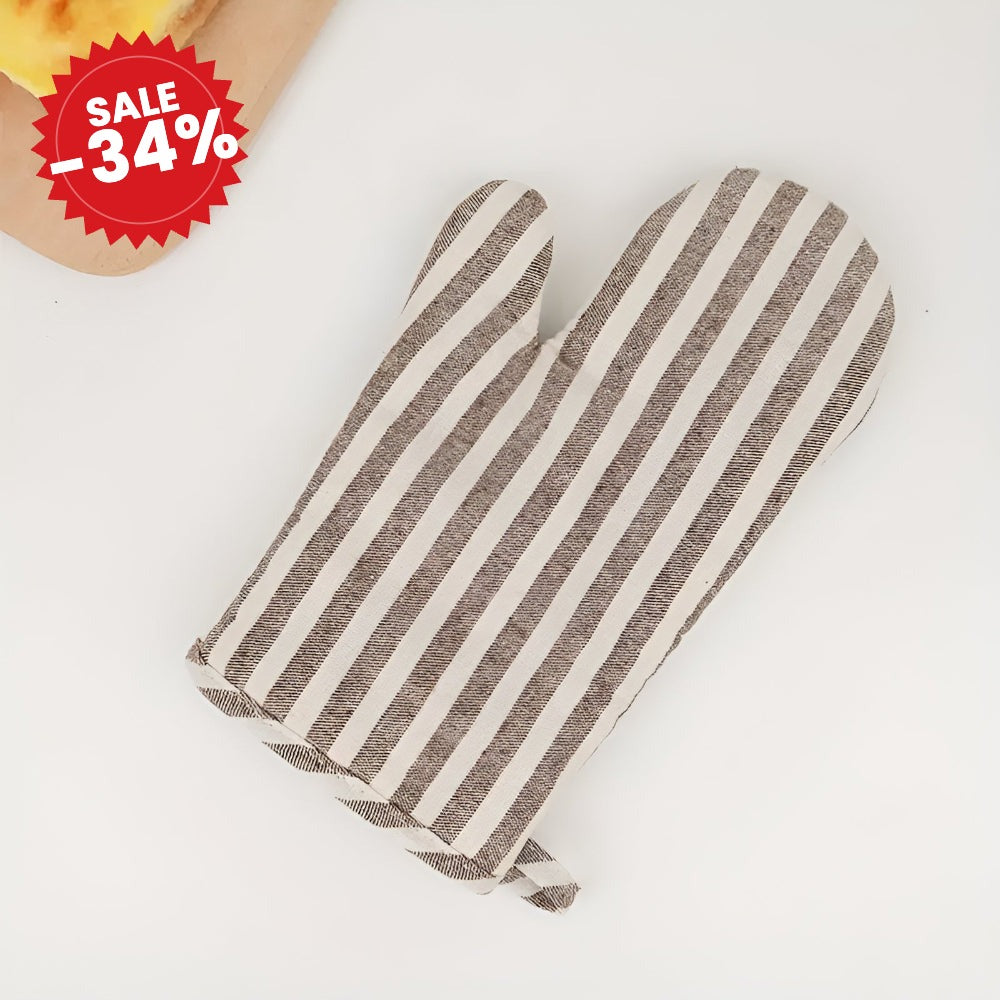 Premium Striped Heat-Resistant Oven Mitt - SALE -34%