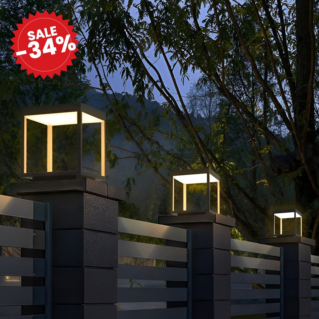 Modern Solar Outdoor Post Light | Warm White Glow - SALE -34%