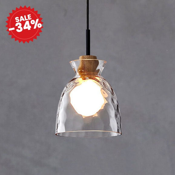 Nordic Collection Glass Pendant Lighting with Rippled Shade - SALE -34%