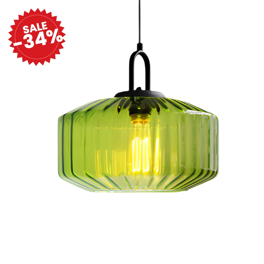 Vintage Elegance Glass Pendant Light with Warm Glow - SALE -34%