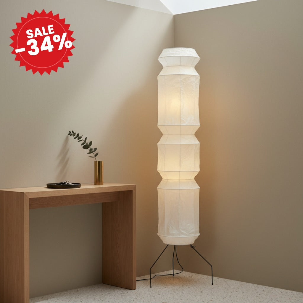 Artisan Collection Modern Floor Lamp with Handmade Washi Paper Shade - SALE -34%