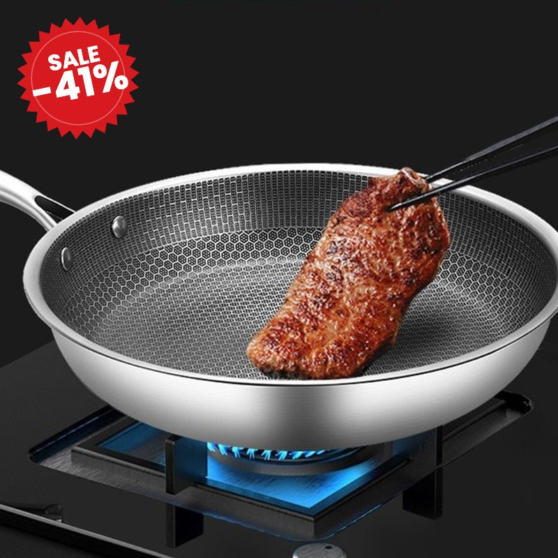 Stainless steel frying pan with non-stick coating - SALE -41%