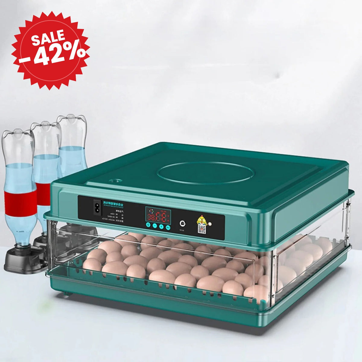 Digital Egg Incubator - US Plug, Light Tester & Turner for Hatching Chickens, Birds & More - SALE -42%