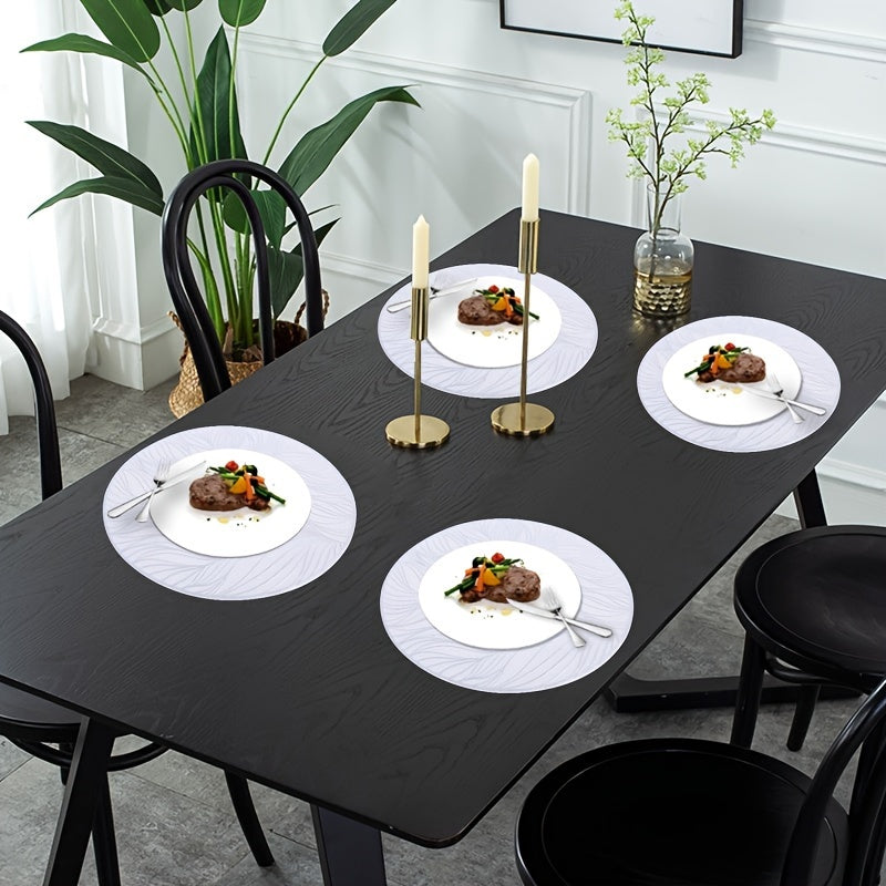 Round PVC Placemats with Golden Foil | Heat-Resistant & Stylish Table Mats