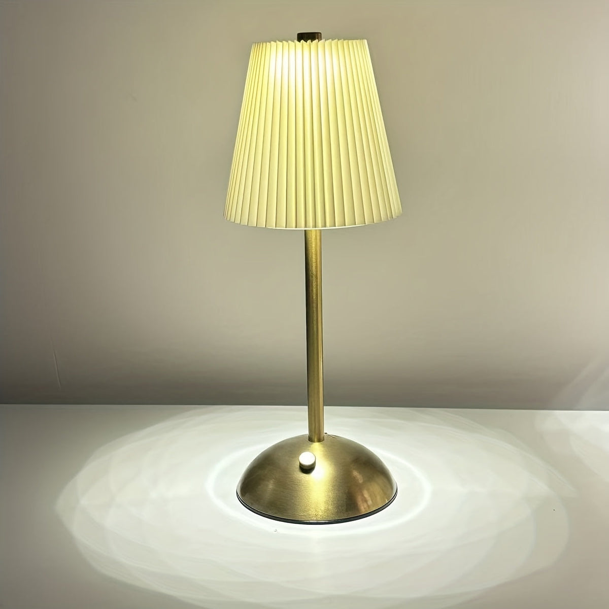 Modern Pleated LED Table Lamp | Touch Control & Rechargeable