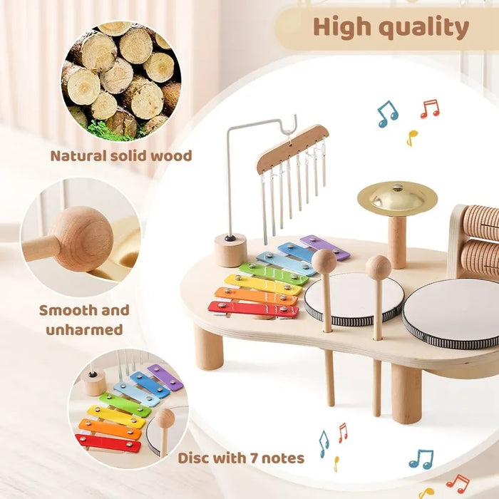 Toddler Wooden Musical Instruments Toy Set