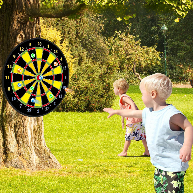 Double-Sided Sticky Ball Dart Board Set