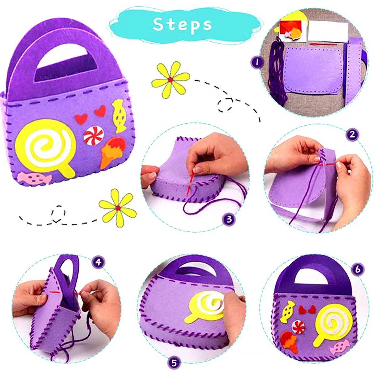Kids DIY Felt Bag Sewing Craft Kit