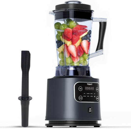 TOKIT B3 Countertop Mixer Blenders for Kitchen 8 Preset Programs 1200W Smoothy Blender Machine 68 Oz Large Capacity Professional Glass Blender for Shakes and Smoothies, Juicer, Ice, Frozen Drinks