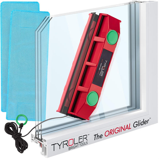 Tyroler Magnetic Window Cleaner | 3M Anti-Fall Rope | Double-Sided Cleaning (Double-Glaze Fit 0.8"-1.1")