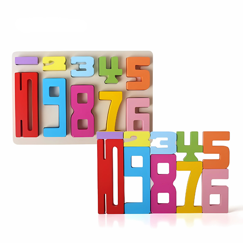 Kids Wooden Montessori Number Stacking Blocks