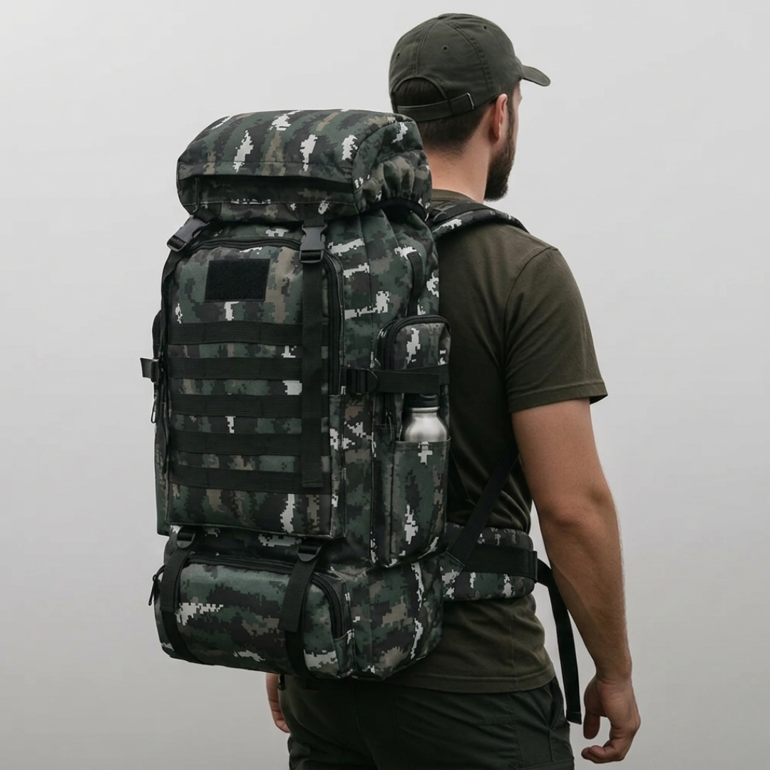 80L Camo Trekking Hiking Backpack