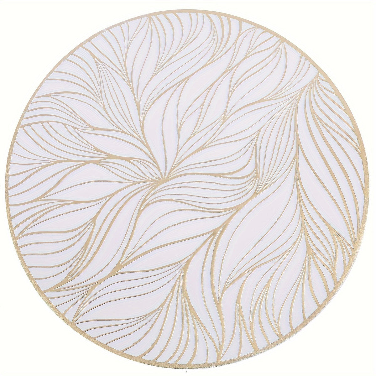 Round PVC Placemats with Golden Foil | Heat-Resistant & Stylish Table Mats