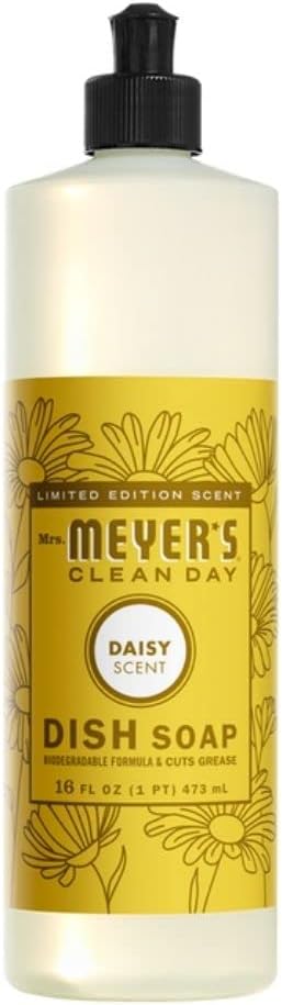 MRS. MEYER'S CLEAN DAY Liquid Dish Soap, Biodegradable Formula, Daisy, 16 fl. oz