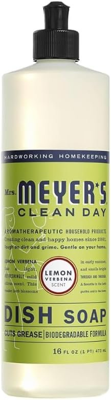 Mrs. MEYER'S Clean Day, Room Freshener, Hand Soap, Dish Soap, Multi-Surface Cleaner & Toilet Cleaner, Lemon Verbena, Variety Pack