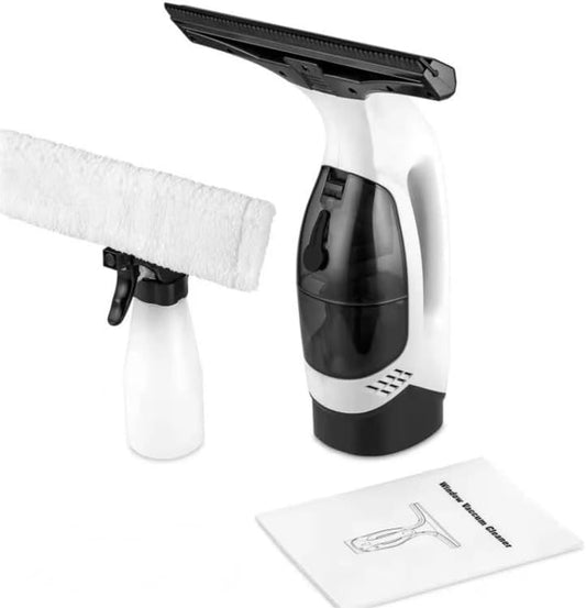 Cordless Electric Window Vacuum Cleaner – Rechargeable Vacuum – Lightweight Plastic Glass Cleaner for Windows, Mirrors, Tiles, Shower & Car