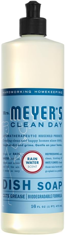 Mrs. MEYER'S CLEAN DAY Kitchen Set, Dish Soap, Hand Soap, Multi-Surface Cleaner, 3 CT (Rain Water)