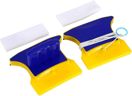 Double Sided Window Cleaner, Double-Sided Magnetic Window Cleaner with 2 Extra Cotton Pads – Easy to Use, Glass Wiper for Home and High-Rise Windows