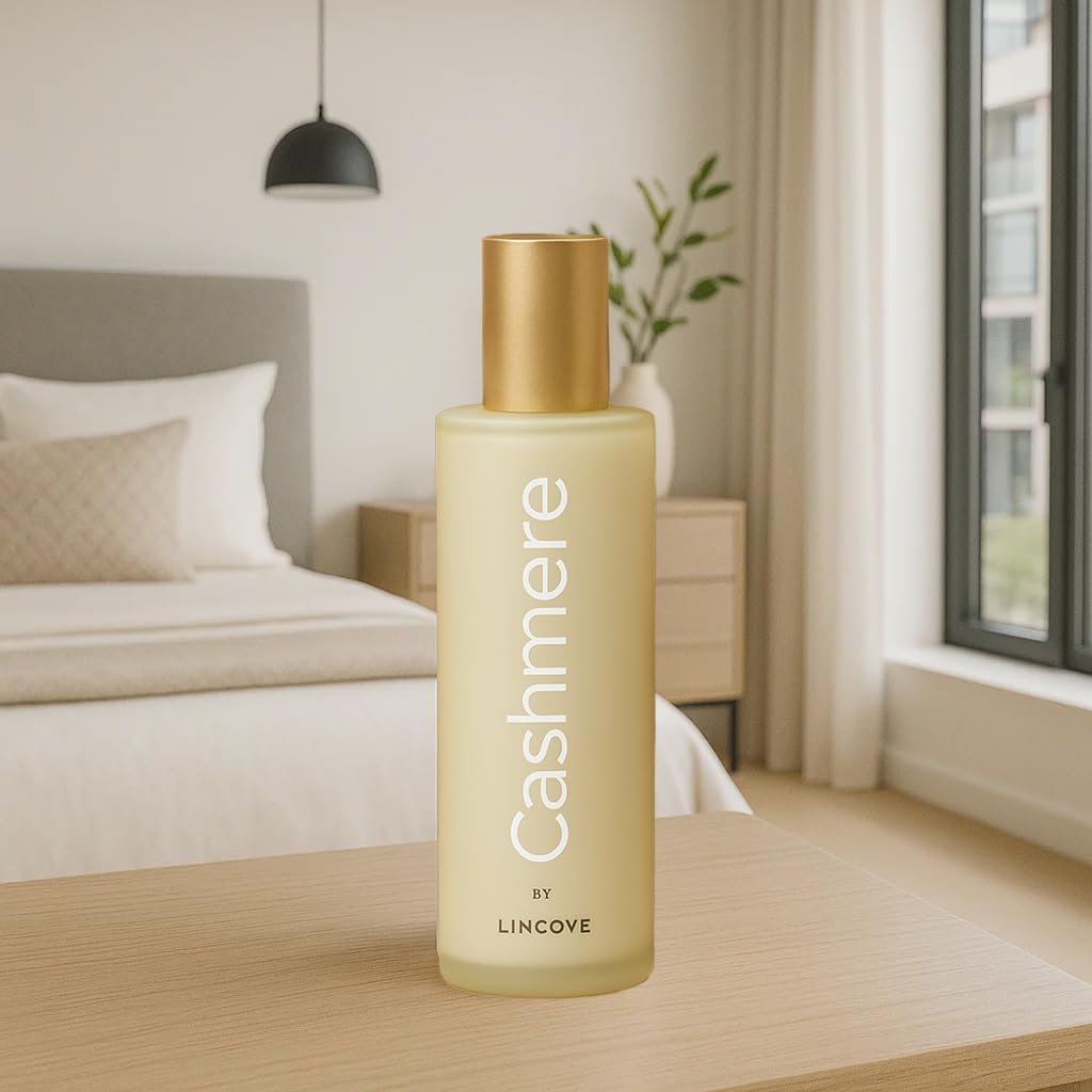 Lincove Luxury Room Spray - Vegan Cashmere Room Freshener for Linen and Bedding - 4 Oz Odor Eliminator Air Freshener for Bedrooms, Guestrooms