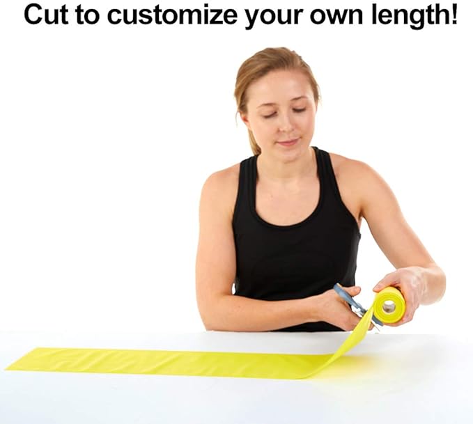 Resistance Band for Working Out - 8,16,24 Yard Resistance Bands Bulk Rolls - 10 Strengths in Light Medium and Heavy Exercise Bands - Latex Free Workout Bands Including iPhone App and e-Book