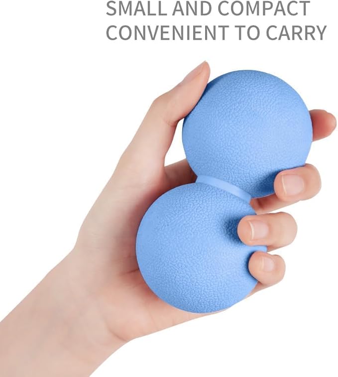 2-Piece Peanut Massage Ball Roller，Double Lacrosse Ball，Acupoint Myofascial Release，Muscle Knot Relaxer Trigger Point for Physical Therapy, Occipital,Back Knot,Psoas Muscle Release Tool (Blue)
