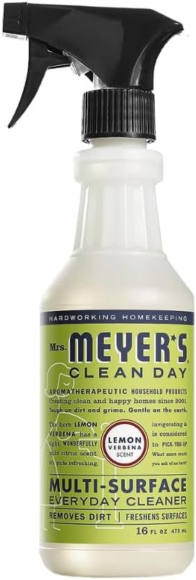 Mrs. MEYER'S Clean Day, Room Freshener, Hand Soap, Dish Soap, Multi-Surface Cleaner & Toilet Cleaner, Lemon Verbena, Variety Pack
