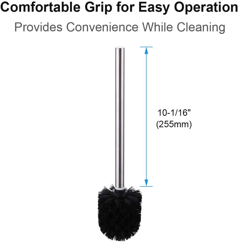 Angle Simple Toilet Brushes, Toilet Bowl Scrubber Brush Head 3 PCS with Cleaner Wand for Bathroom Restroom