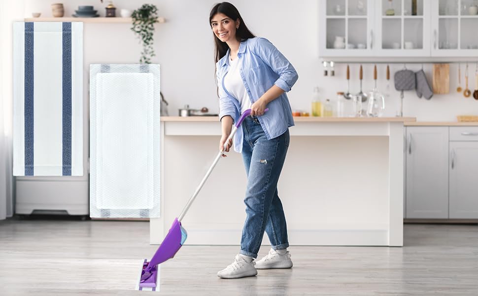 60 Counts Mop Pad Refill for Wet Jet Mop, Disposable Wet Jet Refill Hardwood Floor Cleaning Pads Spray Mop Pads Refills Multi Surface Mopping Replacement