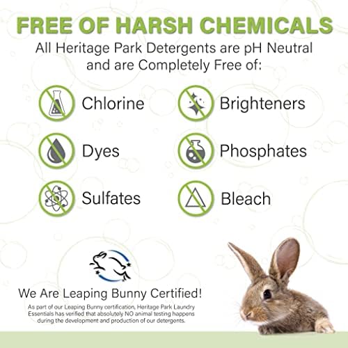 Heritage Park Silk & Wool Fragrance Free, Hypoallergenic, pH-Neutral Laundry Detergent - Dermatologist-tested, Sensitive Skin-Friendly, Enzyme-Free, Ultra Concentrated (64 fl oz Refill)