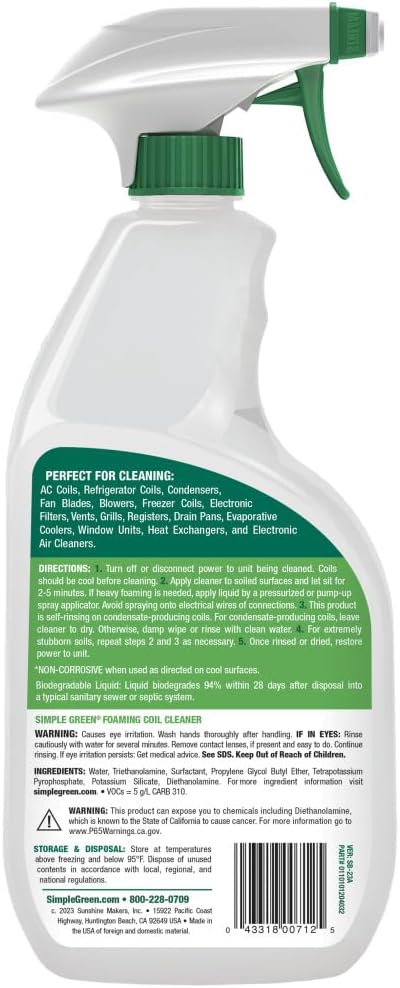 SIMPLE GREEN Foaming Coil Cleaner - 32 Fl Oz