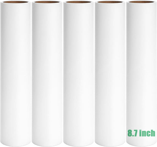 8.7 inch Lint Roller Refills Only, Compatible with Mammoth Lint Roller, Extra Large Sticky Roller Refill 5 Rolls, 60 Sheets per Roll, Total 300 Sheets, Perfect for Pets (8.7'' Wide)