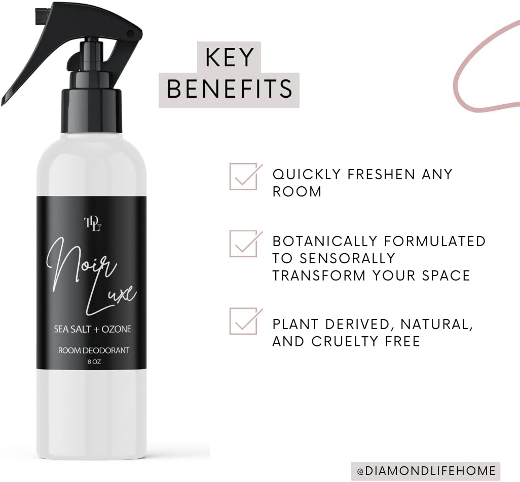 Home "Noir Luxe" Sea Salt & Ozone, Carpet Powde For Vacuumingr, Mattress & Upholstery Freshener With Room Spray, Air/Fabric/Linen Odor Eliminator For Homes With Kids & Pets Bundle