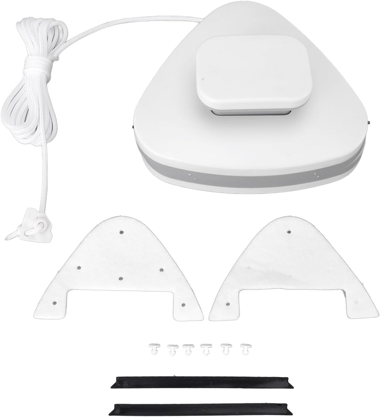 Double Sided Glass Cleaner Magnetic Window Wiper Tool Time Saving Versatile Triangle Shape for Home Office ABS Magnets Silicone High Density Sponge (8-15)