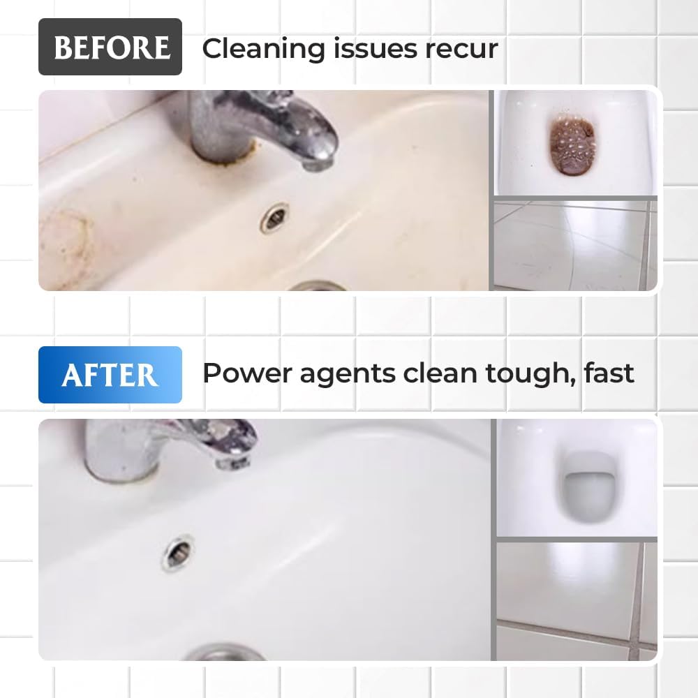 Bathroom Descaler Foam Cleaner, 2025 Upgrade Multipurpose Stubborn Stains Cleaner for Shower Room Glass Sink Toilet 100ml (3)