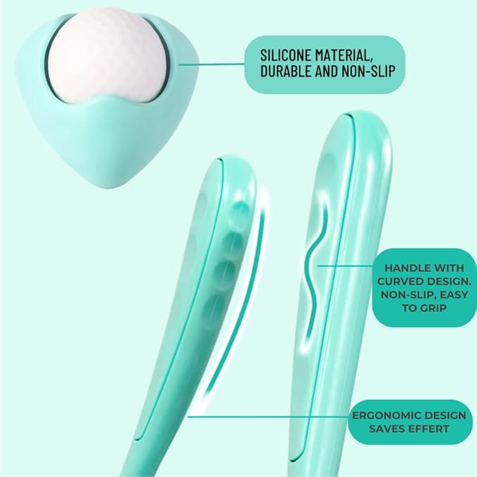 Neck Massager& Massage Ball Set, Neck Massager for Pain Relief deep Tissue, Handheld Neck and Back Massager Body Foot Roller