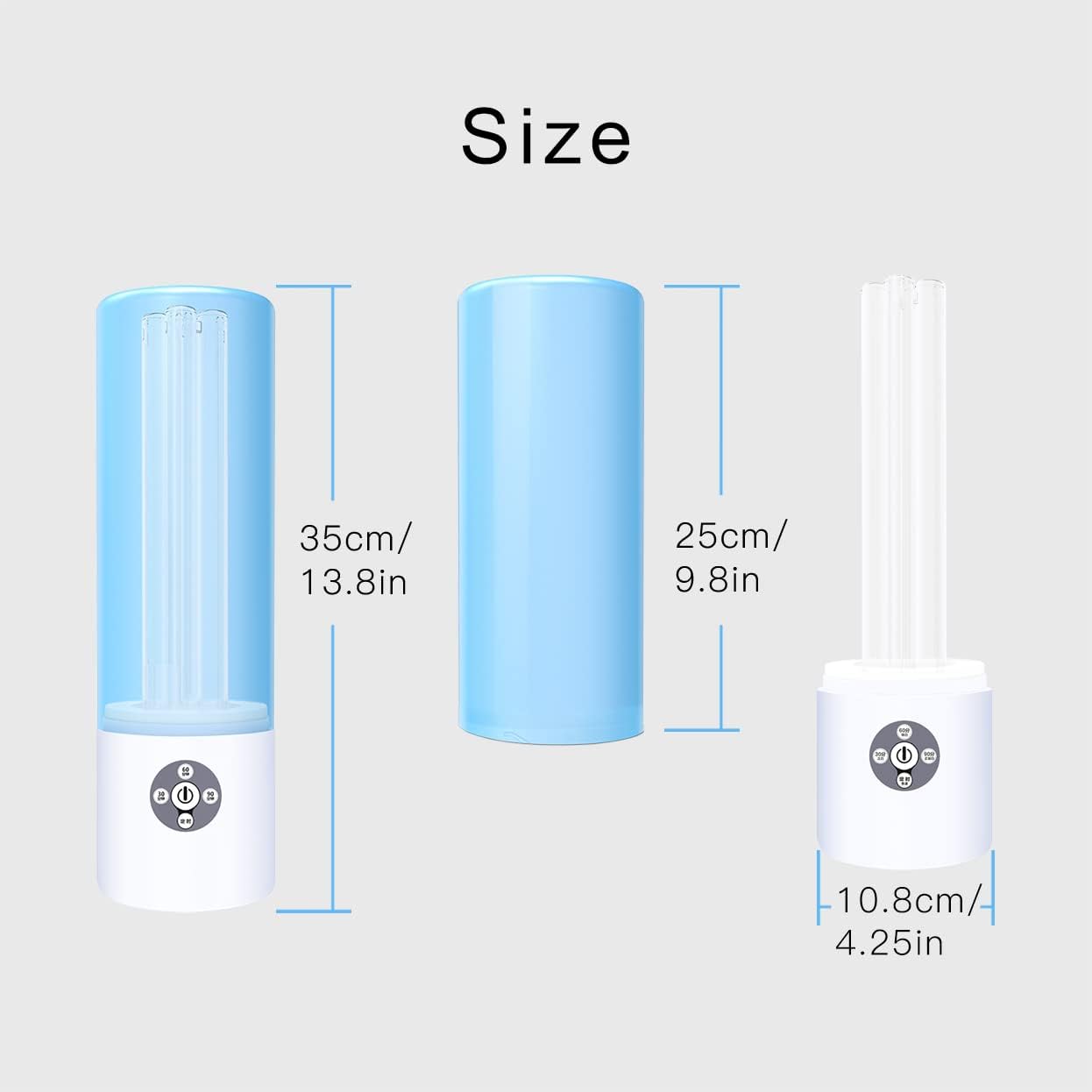 UV Light Sanitizer, 55w 254nm UVC Lamp for Room Surface Disinfection, Kills Bacteria Molds Dust Mites up to 750 sqft, Home/School/Hotel/Travel, 1Y Warranty (Blue Ozone Free)