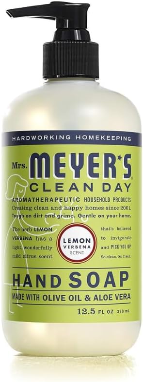 Mrs. MEYER'S Clean Day, Room Freshener, Hand Soap, Dish Soap, Multi-Surface Cleaner & Toilet Cleaner, Lemon Verbena, Variety Pack