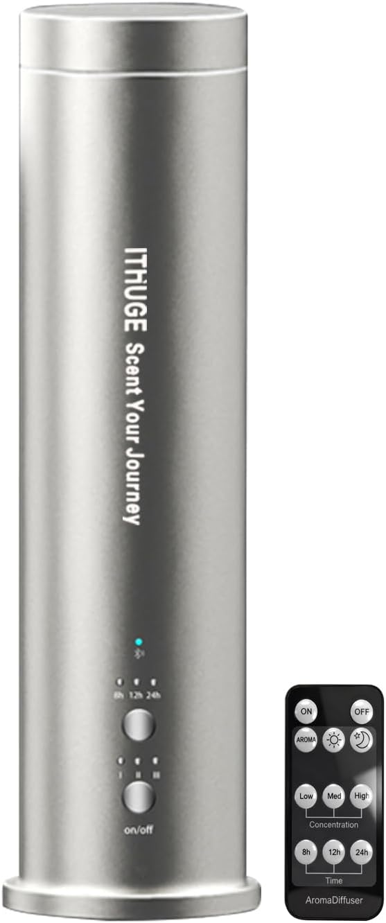 Waterless Essential Oil Diffuser for Large Room, 1200 Sq Ft Coverage with Bluetooth App & Remote Control with 100ml Empty Bottle, Cold Air Aromatherapy Machine for Home Office, Quiet Operation(M202S)