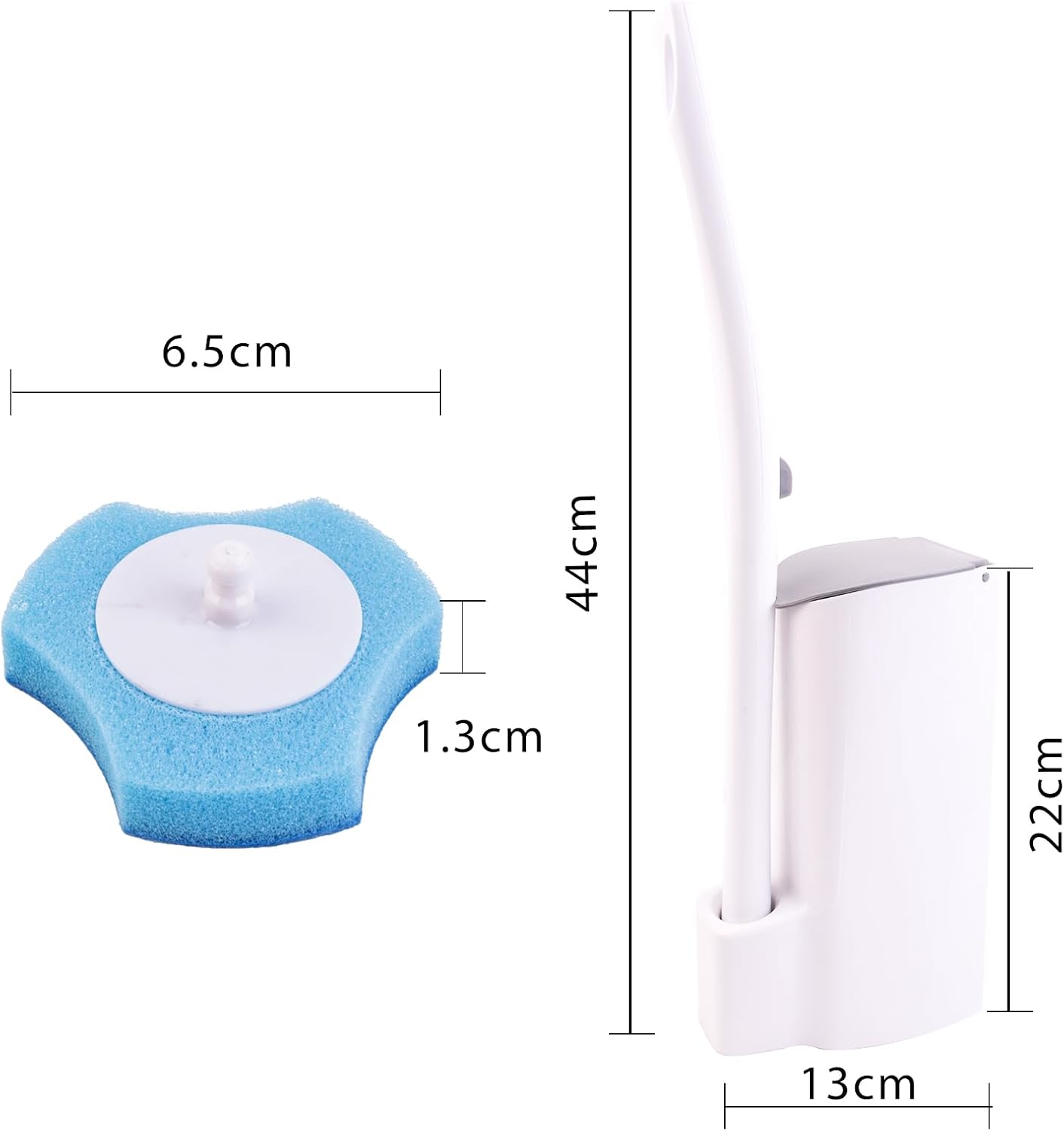 Disposable Toilet Brush and Cleaner Combo, Toilet Brush with Disposable Heads, Toilet Wand and Holder Set with 10 Refills and Storage Caddy for Toilet Bowl and Bathroom Floor Cleaning